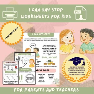 I Can Say Stop Worksheet – Kids Boundary & Safety Activity (PDF Pattern)