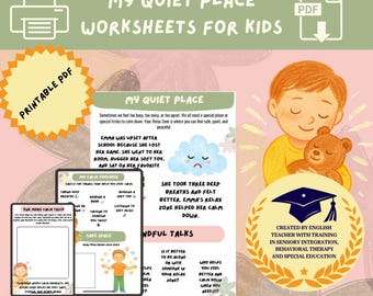 Hojas de trabajo de Mi Rincón de la Tranquilidad: Relajación y autorregulación para niños (PDF imprimible). Materiales para padres y profesores.