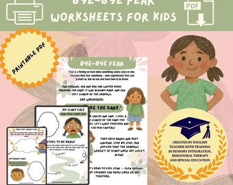 Hojas de trabajo para superar el miedo: Desarrollo emocional infantil (PDF imprimible). Materiales para padres y profesores.