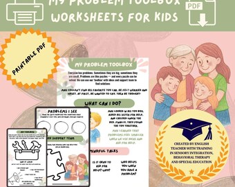 Hojas de trabajo para la resolución de problemas: Resiliencia emocional infantil (PDF imprimible). Materiales para padres y profesores.