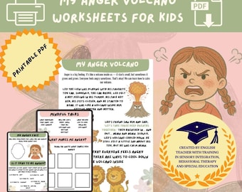 Anger Volcano Worksheets – Kids Emotional Regulation (Printable PDF) Materials for parents and teachers
