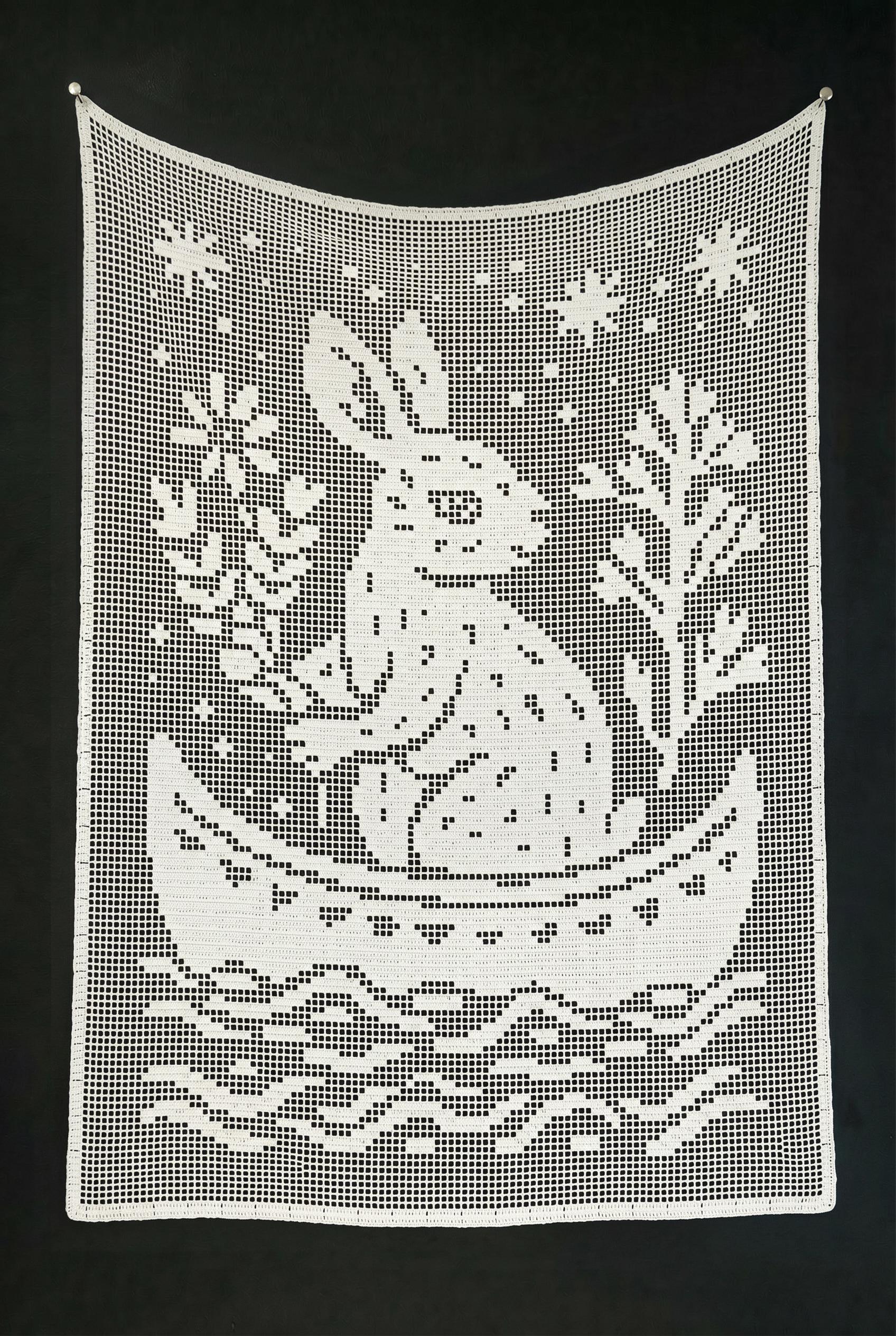 34 Crochet Rabbit Patterns with Baskets, Keychains, and Rattles 21 Filet Crochet Rabbit