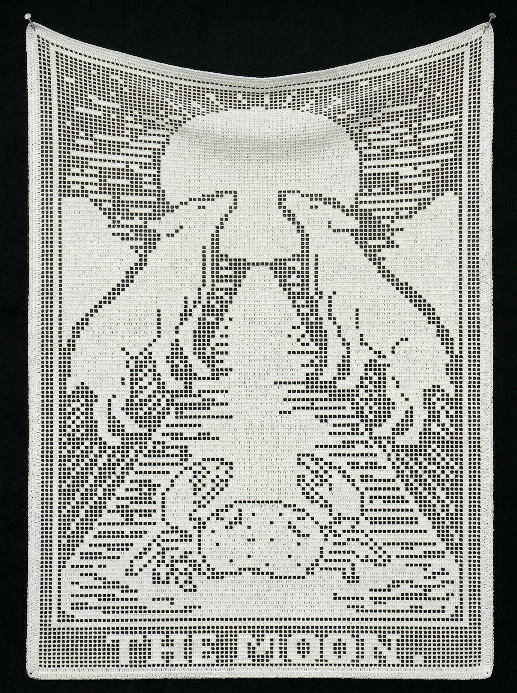 14 Crochet Tapestry Charts with Sea Turtles, Ghosts, and Wall Hangings 1 The Moon Major Arcana Tarot Filet Large Wall Tapestry