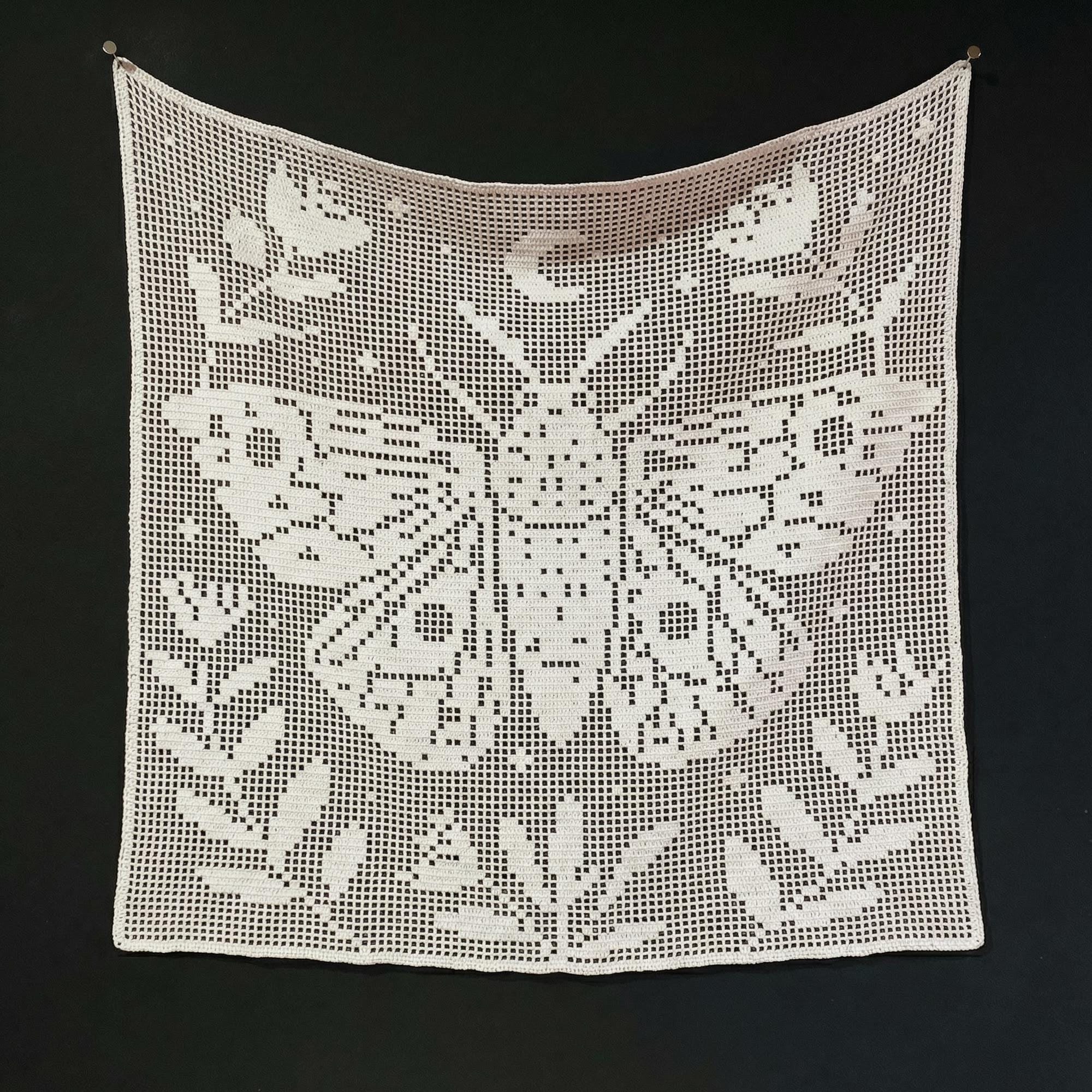 37 Moth Crochet Patterns for Amigurumi, Wearables, and Whimsical Home Decor 31 Filet Crochet Moth