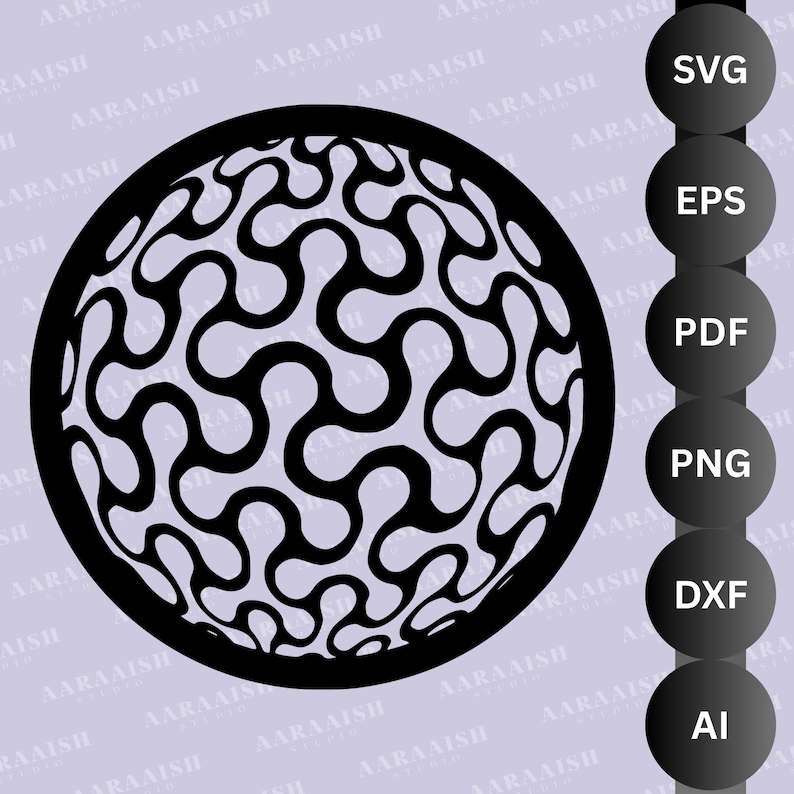 Geometric Sphere Laser Cut SVG | Abstract Round Wall Art DXF EPS Png ...