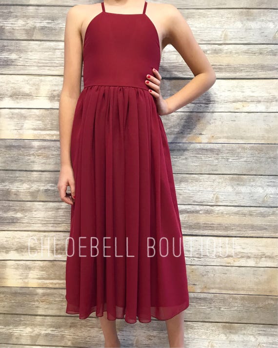 chiffon dress midi length