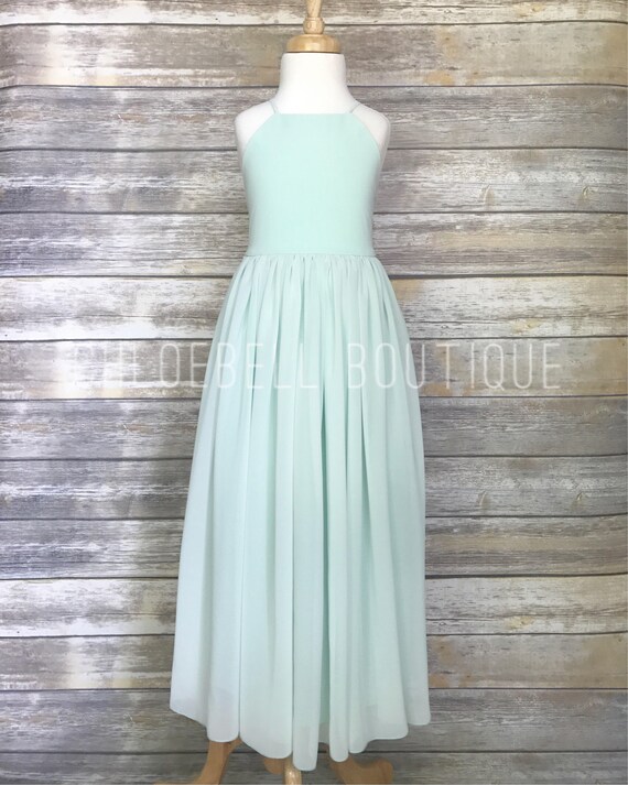 Turqouise Floor Length Chifon Dress