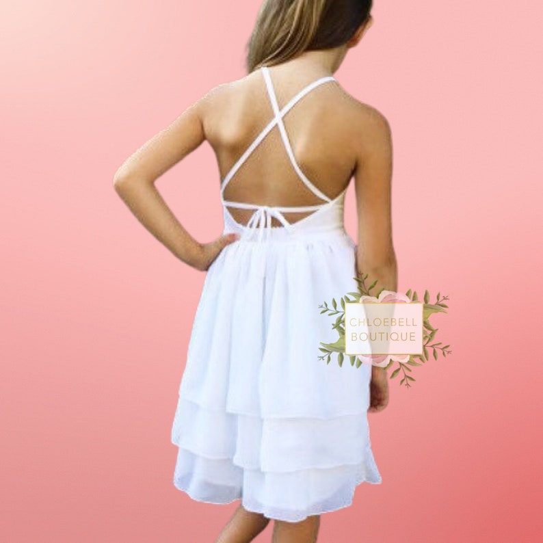 White Chiffon Flower Girl Dress Toddler Flower Girl Dress Etsy