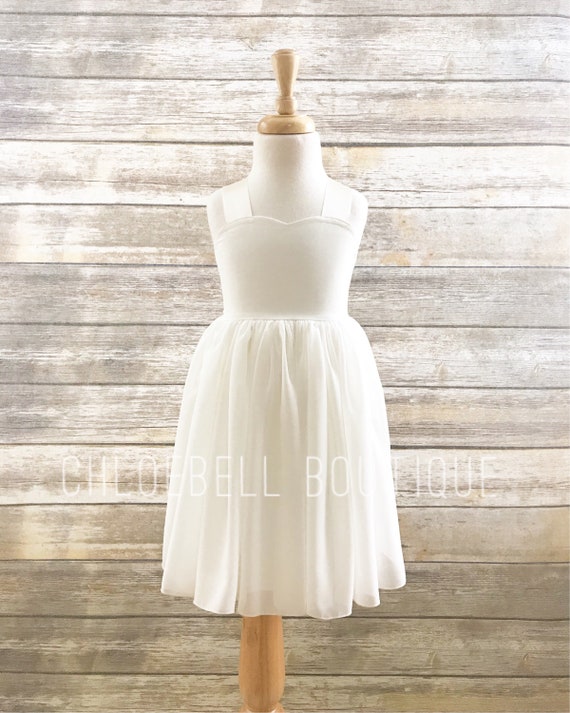 Ivory Chiffon Flower Girl Dress Sweetheart Flowergirl Dress Etsy