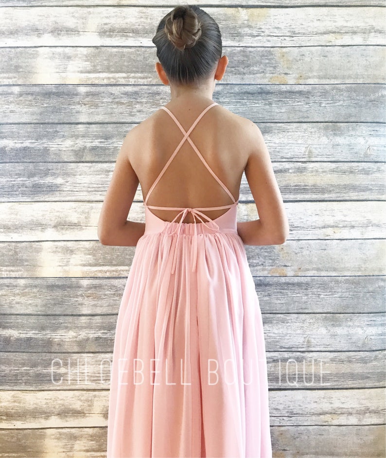 Blush Pink flower girl dress Junior bridesmaid Toddler Etsy