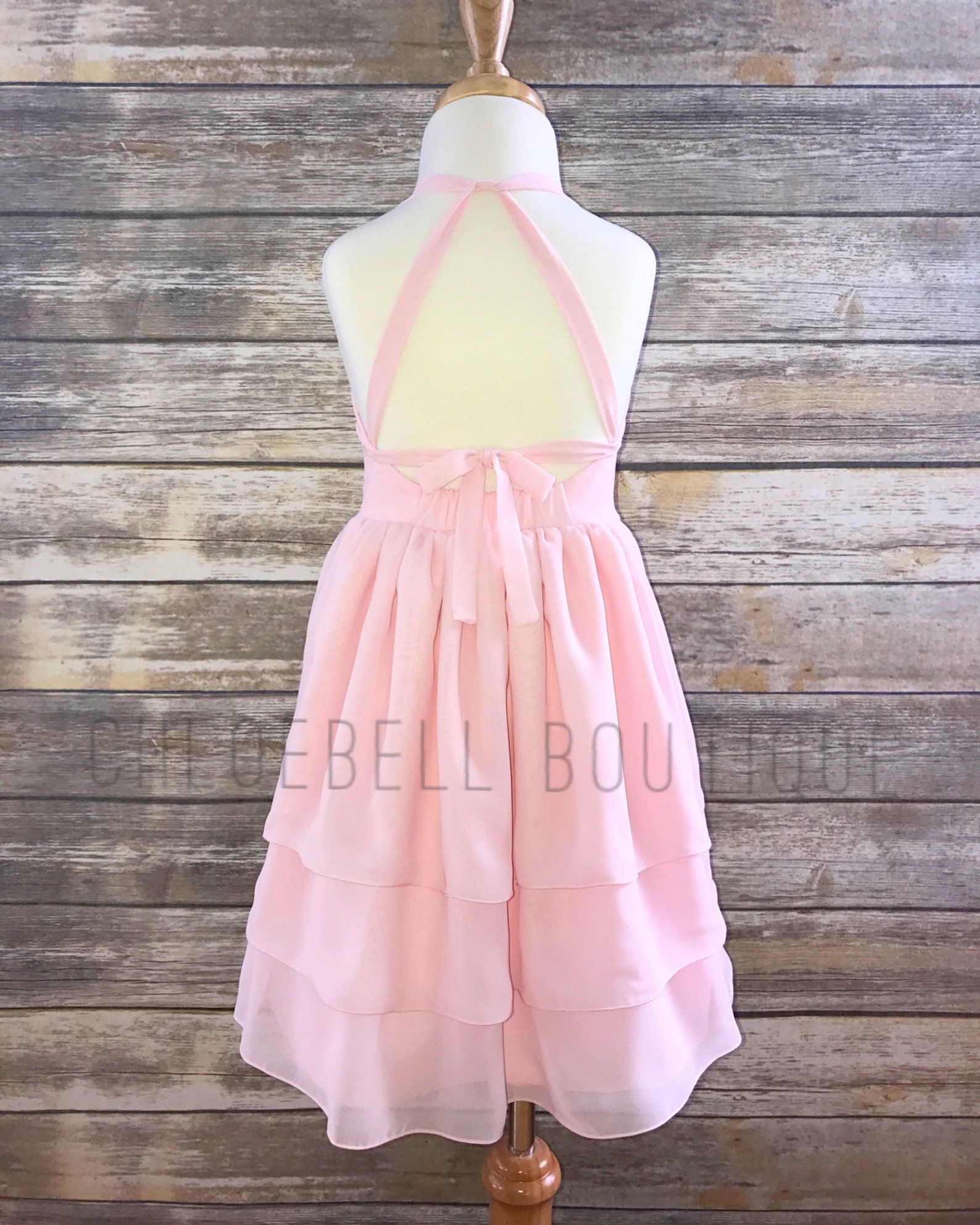 Blush Flower Girl Dress Blush Chiffon Dress Pastel Toddler Etsy