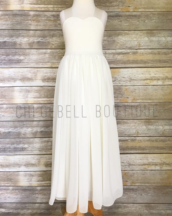 off white floor length dress