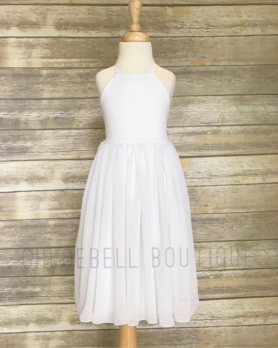 white chiffon dress midi