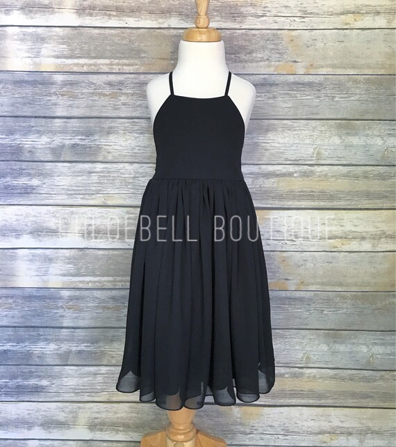 black midi length dress