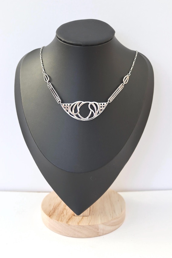 Vintage Sterling Silver Celtic Necklace | Carrick Design, Mackintosh Inspired