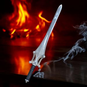 Handmade He-Man Power Sword Replica | Masters of the Universe Fantasy Sword | Leather Wrapped Handle & Sheath