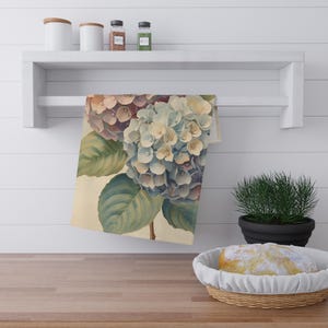 Hortensienblüten Geschirrtuch : Geschirrtuch aus Baumwolle