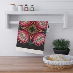 Protea Blume Geschirrtuch: Floral Baumwolle Küchen Dekor