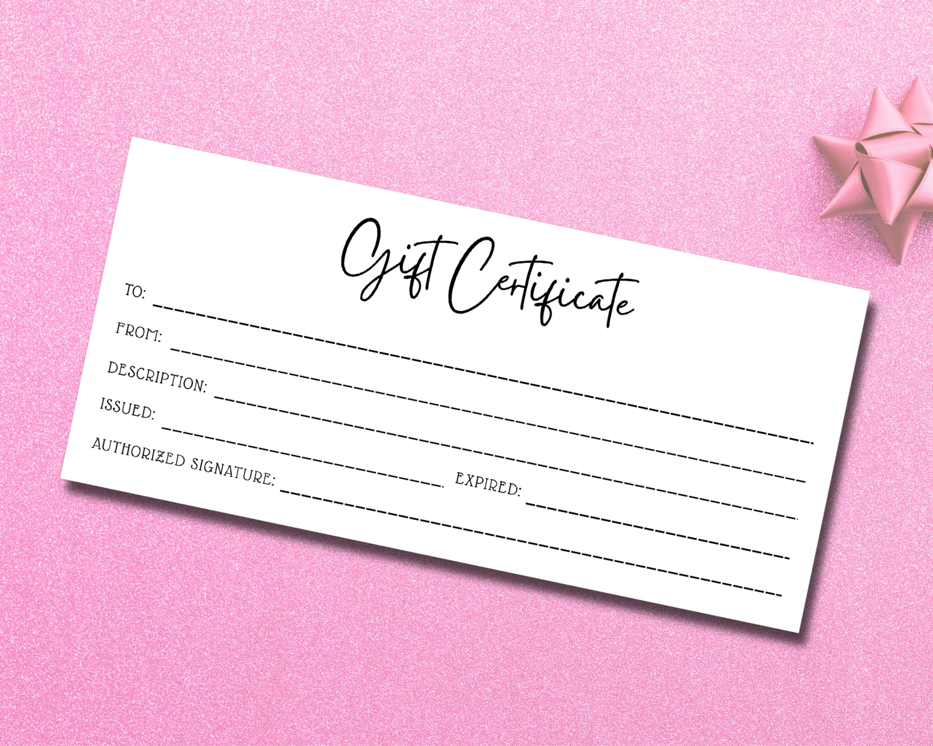 Voucher Insert Example Editable Gift Certificate Template, Printable Voucher Card, Minimal ...