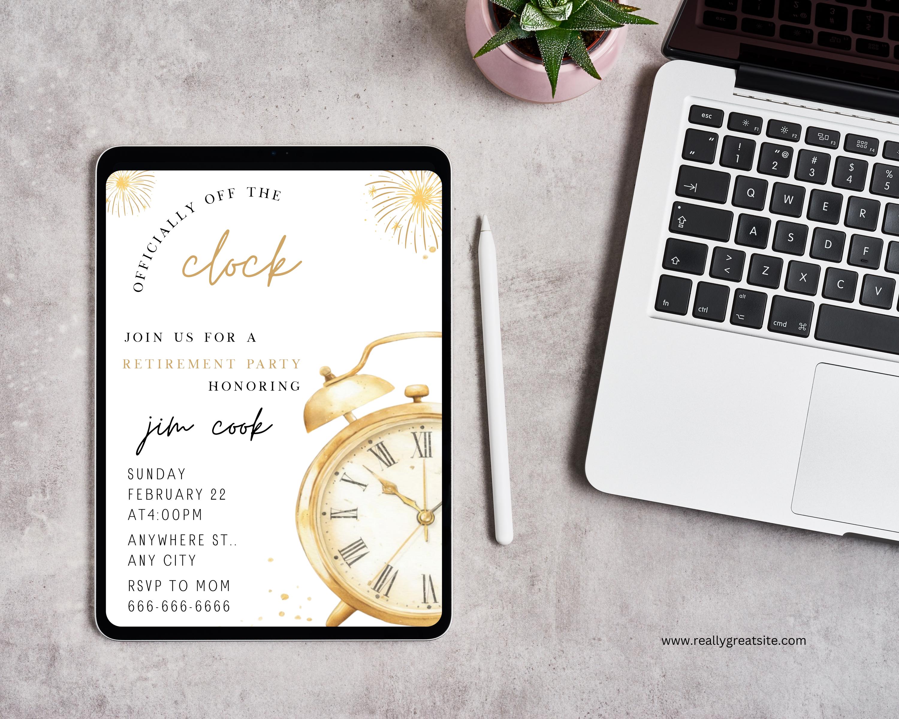 Retirement Party Invitation Template, Editable Canva 5x7 Printable ...