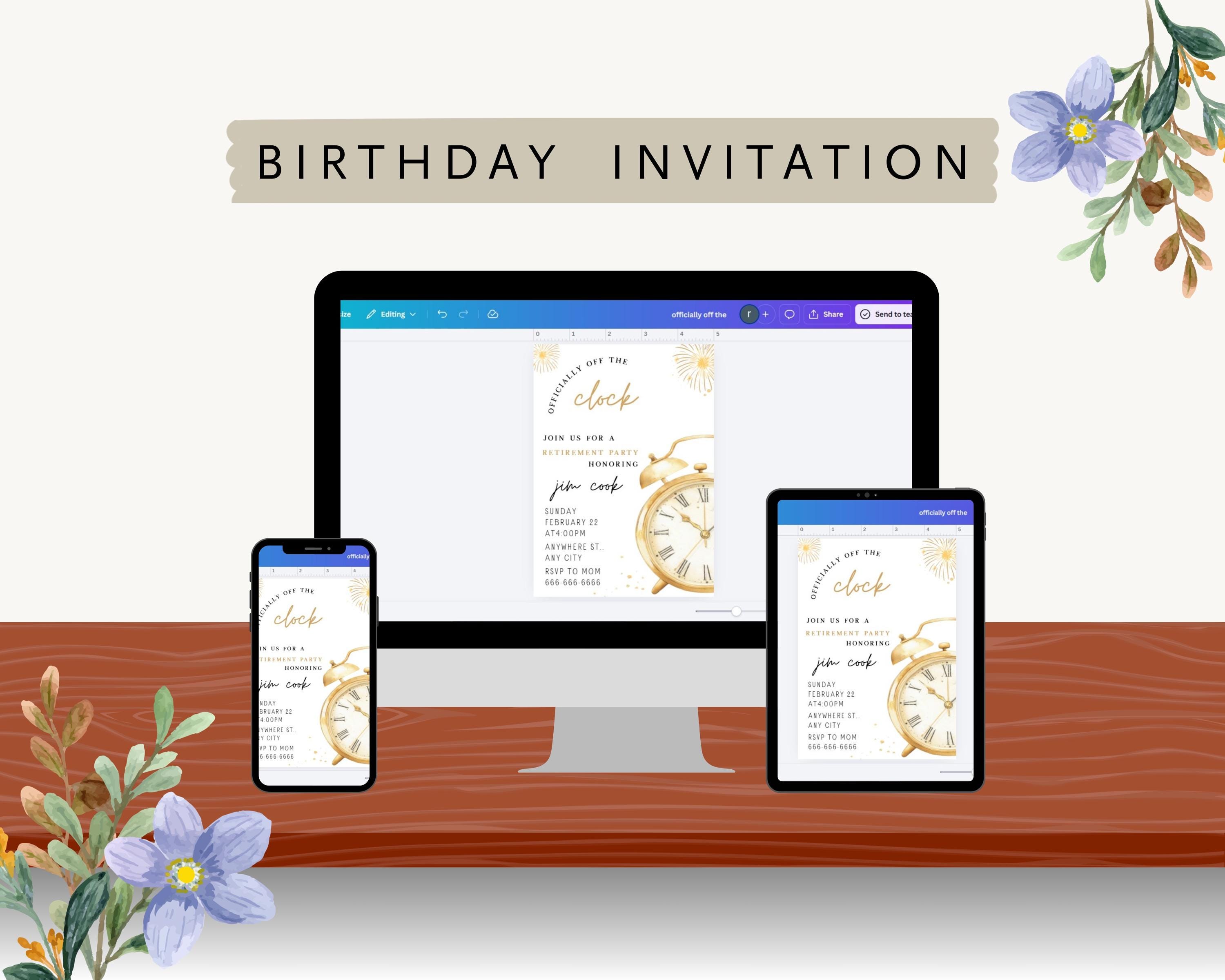 Retirement Party Invitation Template, Editable Canva 5x7 Printable ...