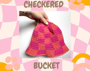 DIGITAL PATTERN| The Checkered Bucket| Crochet Bucket Hat Pattern