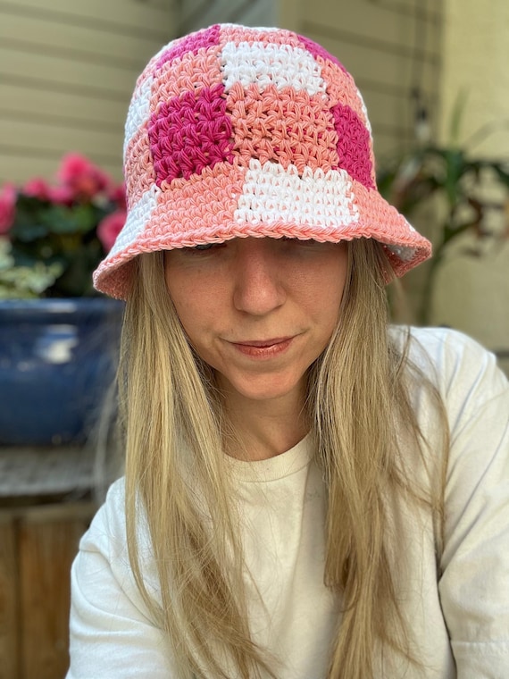GINGHAM STYLE| Checkered Gingham Bucket hat Custom Size