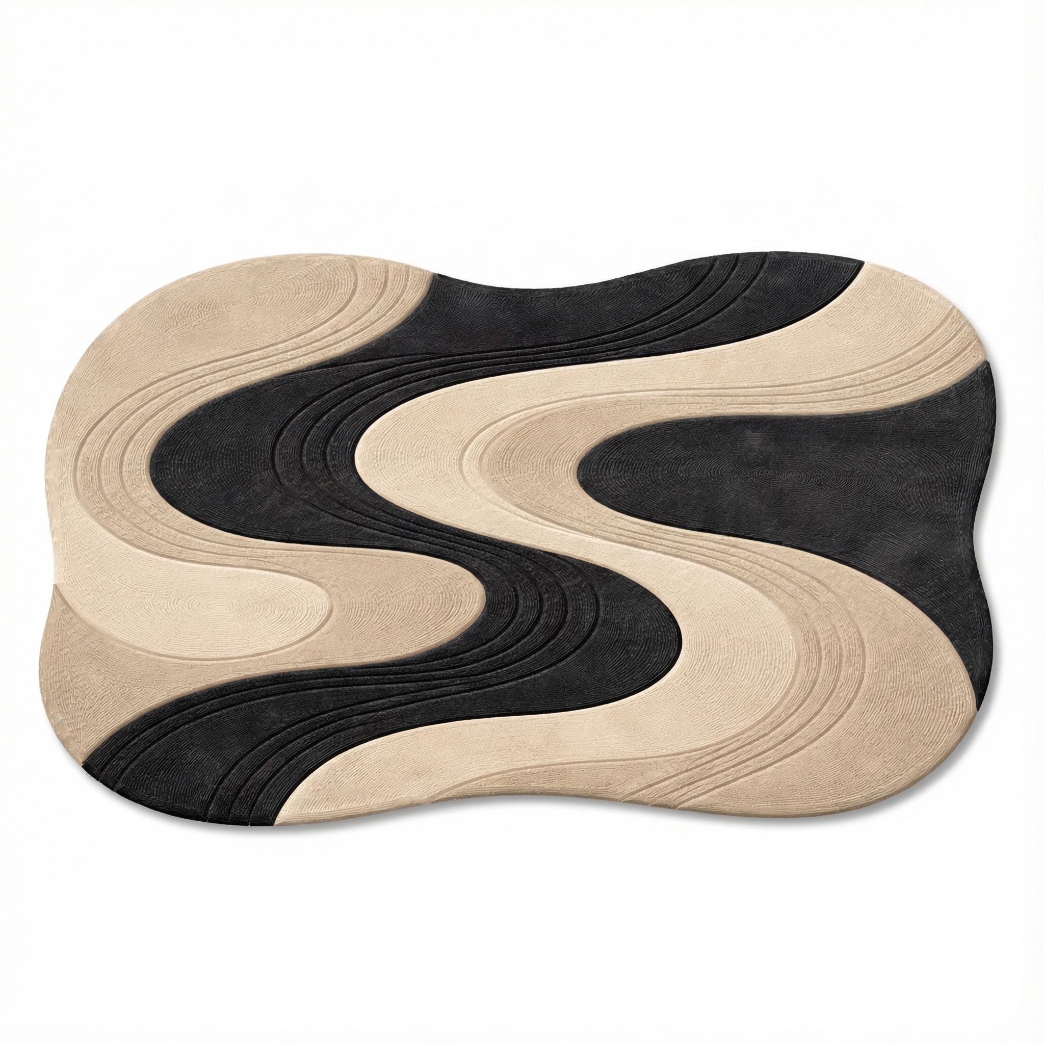 Hand Tufted Wool Rug Modern Abstract Wavy Design - Etsy