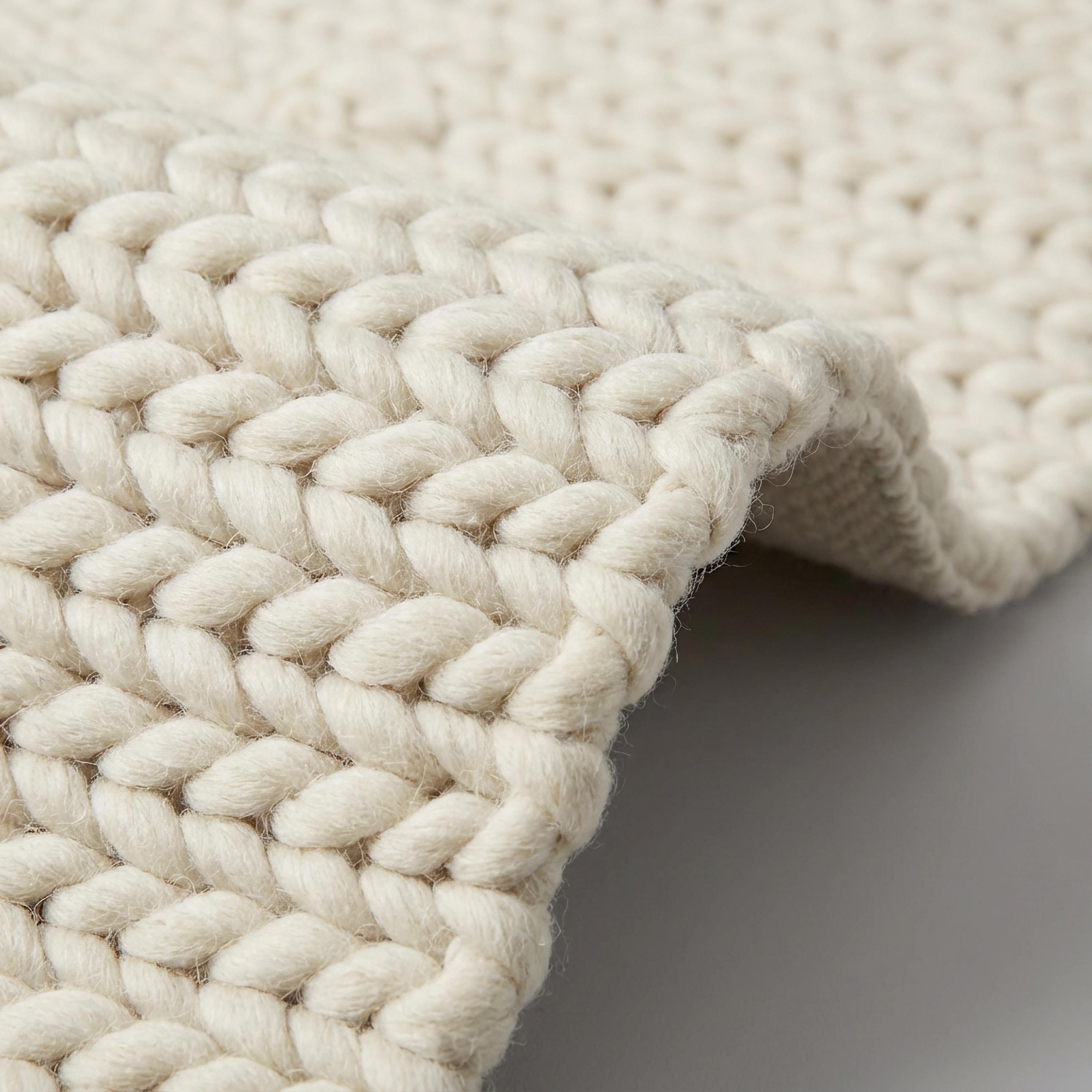 Braided Wool Rug | Chunky Handwoven Texture | Natural Cozy Decor - Etsy