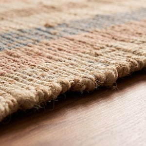 Striped Jute Rug | Handwoven Natural Decor | Neutral Floor Accent image 3