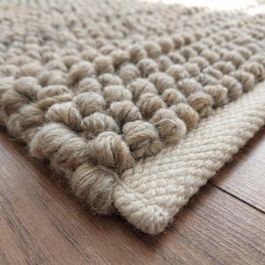 Chunky Wool Rug | Handwoven Thick Loop Texture | Cozy Neutral Decor - Etsy