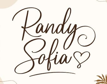 Fuente cursiva, fuente con corazones, fuente con colas, fuente de corazón, fuente para bodas, fuente cursiva, fuente para Cricut, fuente cursiva SVG - Randy Sofia Font