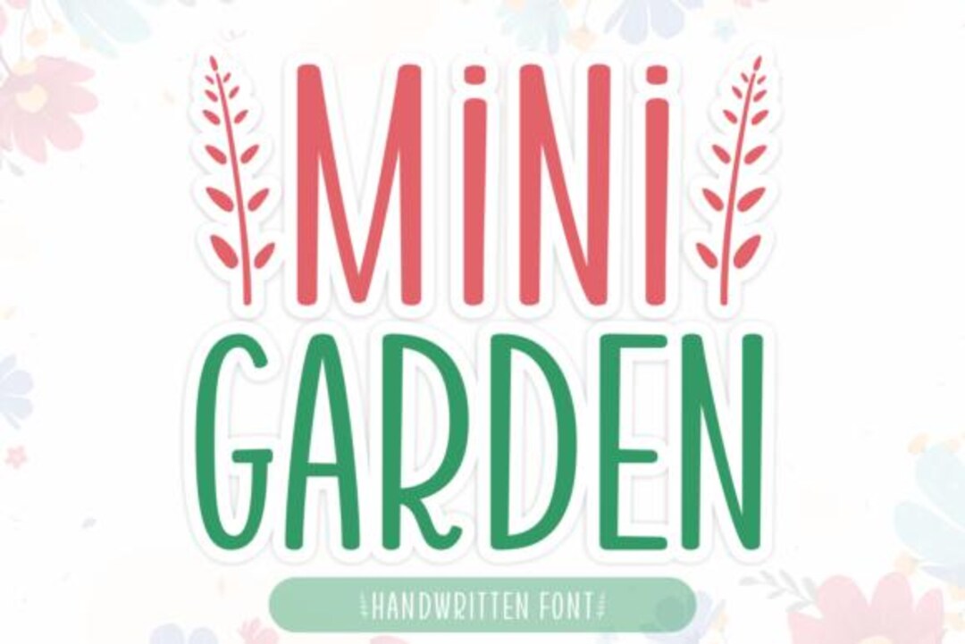 Garden Lettering Colorful Mini Garden Embroidery Font | Playful Display Font | Machine Embroidery ...