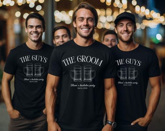 Personalisierte Junggesellenabschied T-Shirt oder Sweatshirt, Groom und Guys Shirts Bachelor Party, Der Bräutigam Die Jungs