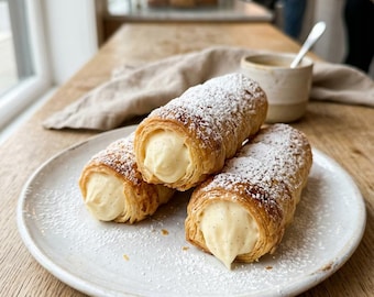 Heavenly Vanilla Cream Rolls Recipe | Puff Pastry Dessert PDF (Digital Download)