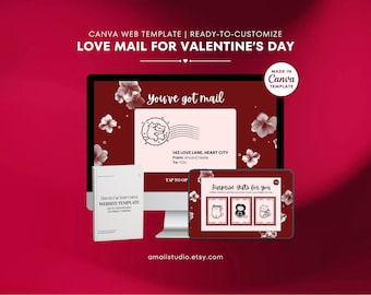 Minimalist Surprise Gift Website Template Canva Digital Surprise Reveal Romantic Website Online Gift Reveal Editable Surprise Page