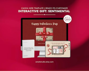 Canva Website Game Template LDR Surprise for Couple Gift Love Messages How We Met Favorite Memories Music Photos Digital Keepsake