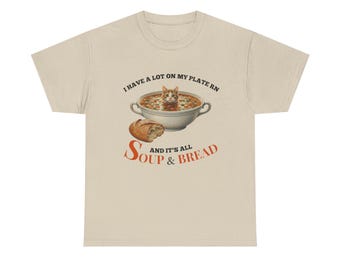 Cozy Cat Soup Tee, Funny Cat Tee, Unisex Cotton T-Shirt, Gift for Cat Lovers, Quirky Humor Apparel, Perfect for Every Day
