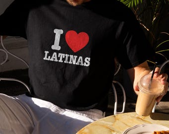 Ik houd van Latina's T-shirt | Retro Y2K-T-shirt, I Heart Latinas-shirt, leuk girly-T-shirt, verjaardagscadeau, culturele waardering