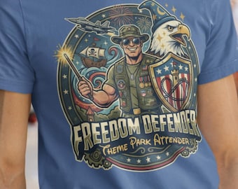 Veteran T Shirts Patriotic Theme Park Graphic Tee Cotton Freedom Defender Gift