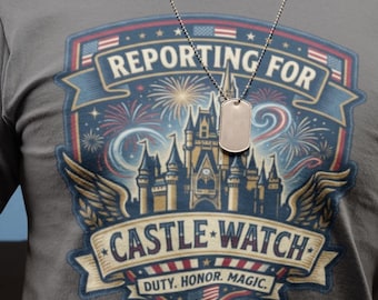 Disney Veteran Shirt, Castle Watch Tee, Patriotic Military Shirt, Park Veteran Gift, Unisex Cotton Tee