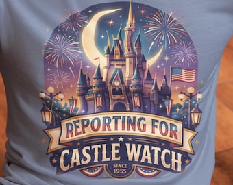 Disney Veteran Shirt, Reporting for Watch Duty Tee, Patriotic Military Theme Park Cotton Top