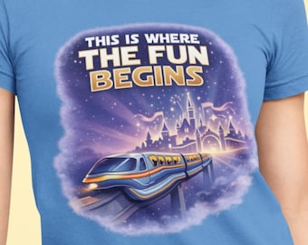 Disney Star Wars Tee, Blue Cotton Monorail Top, This Is Where The Fun Begins