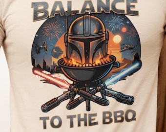 Disney Star Wars Tee, Funny BBQ Shirt, Galactic Grill Gift, Unisex Cotton Top