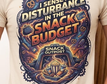 Disney Star Wars Tee, Food Budget Graphic Shirt, Funny Cotton Park Snack Top