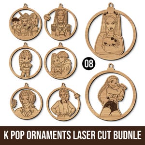 Personalized Huntrix Christmas Ornament, KPOP Ornament 2025, Decor Gift for Demon Hunter Fan, KPop Christmas Tree Ornament SVG Laser Files