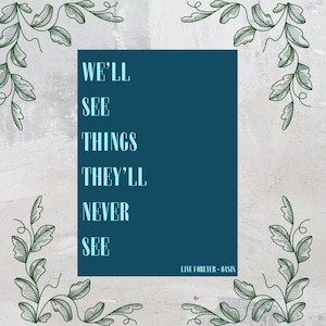 Plakat z tekstem piosenki Oasis