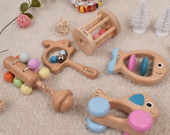 パーソナライズされた子供用木製楽器セット、5ピースベビー楽器キット、カスタム木製楽器キット、子供へのギフト、誕生日プレゼント