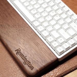 Personalized Black Walnut Wood Wrist Rest,Handmade Wood Pad For Typing Pain Relief,Keyboard Palm Rest,Custom Logo,Gift For Gamers Office