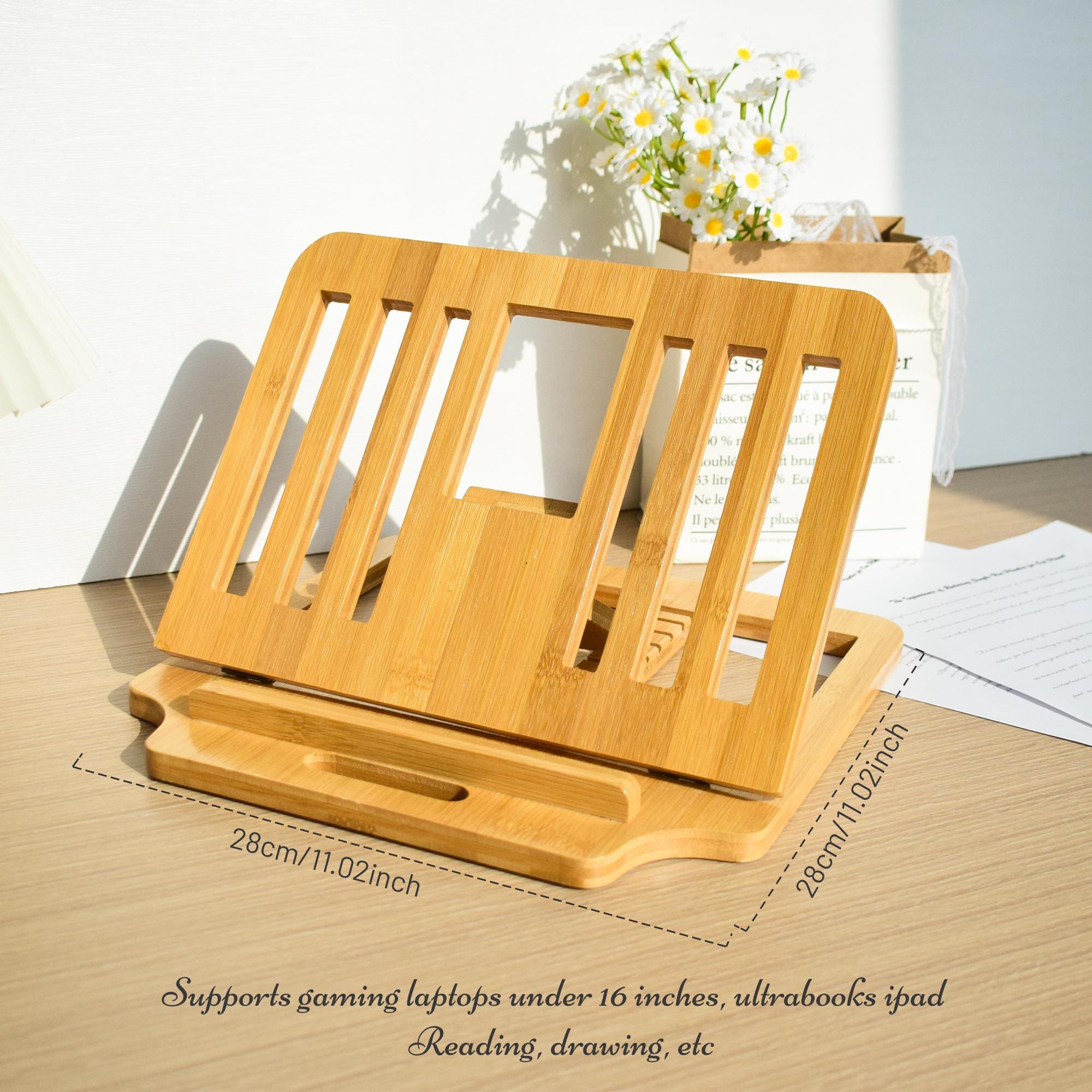 Custom Laptop Holder,bamboo and Wood Computer Stand,wood Laptop Riser ...